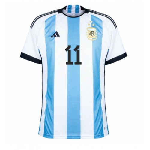 Argentina Angel Di Maria #11 Replica Home Shirt World Cup 2022 Short Sleeve